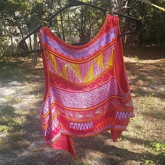 Antik Batik Pink Mini Vest - Picture 1 of 4